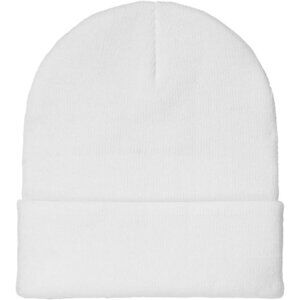 Men's White Comfortable Breathable Soft Beanie Knit Slouchy Winter Skull Hats